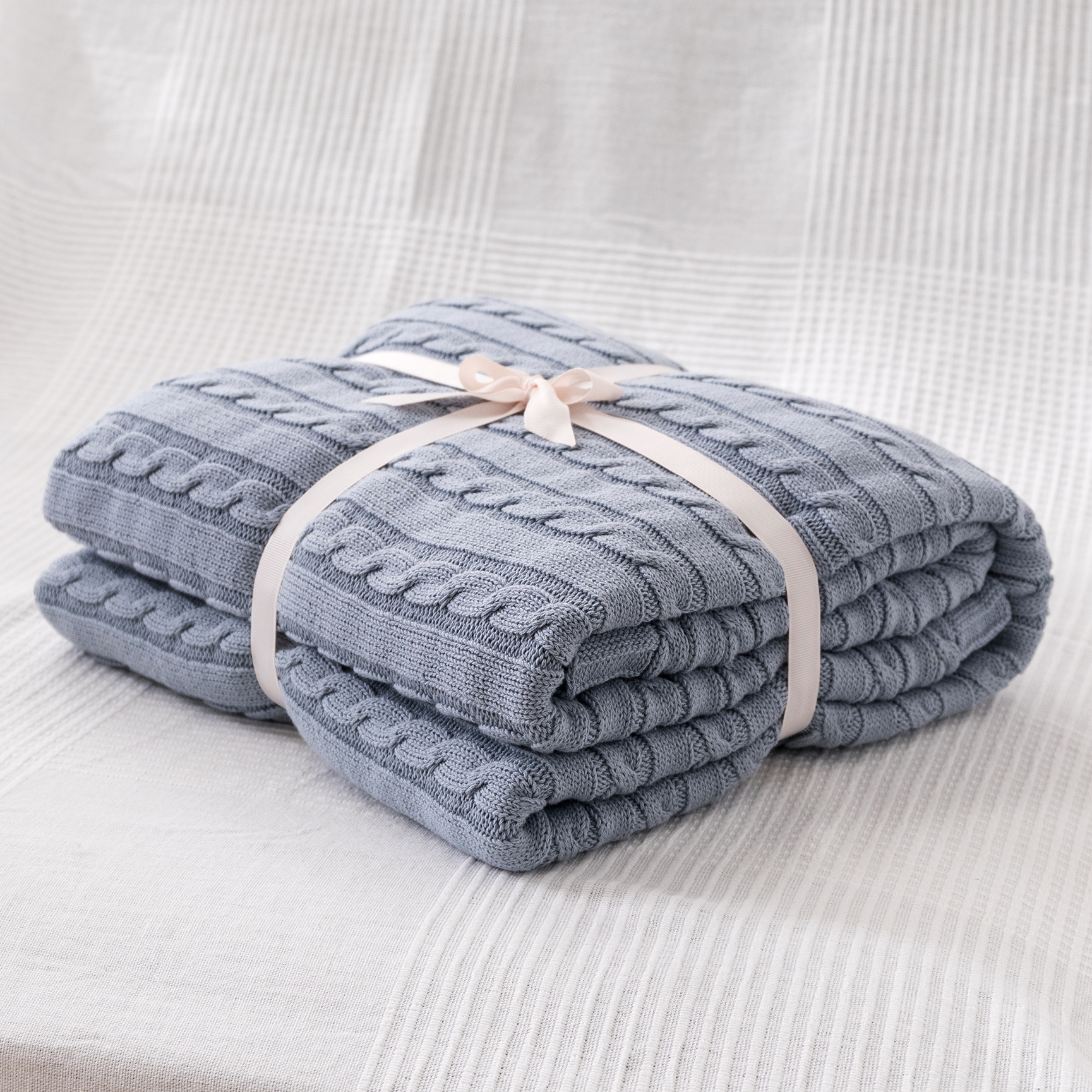 Cotton Knitted Hemp Yarn Blanket