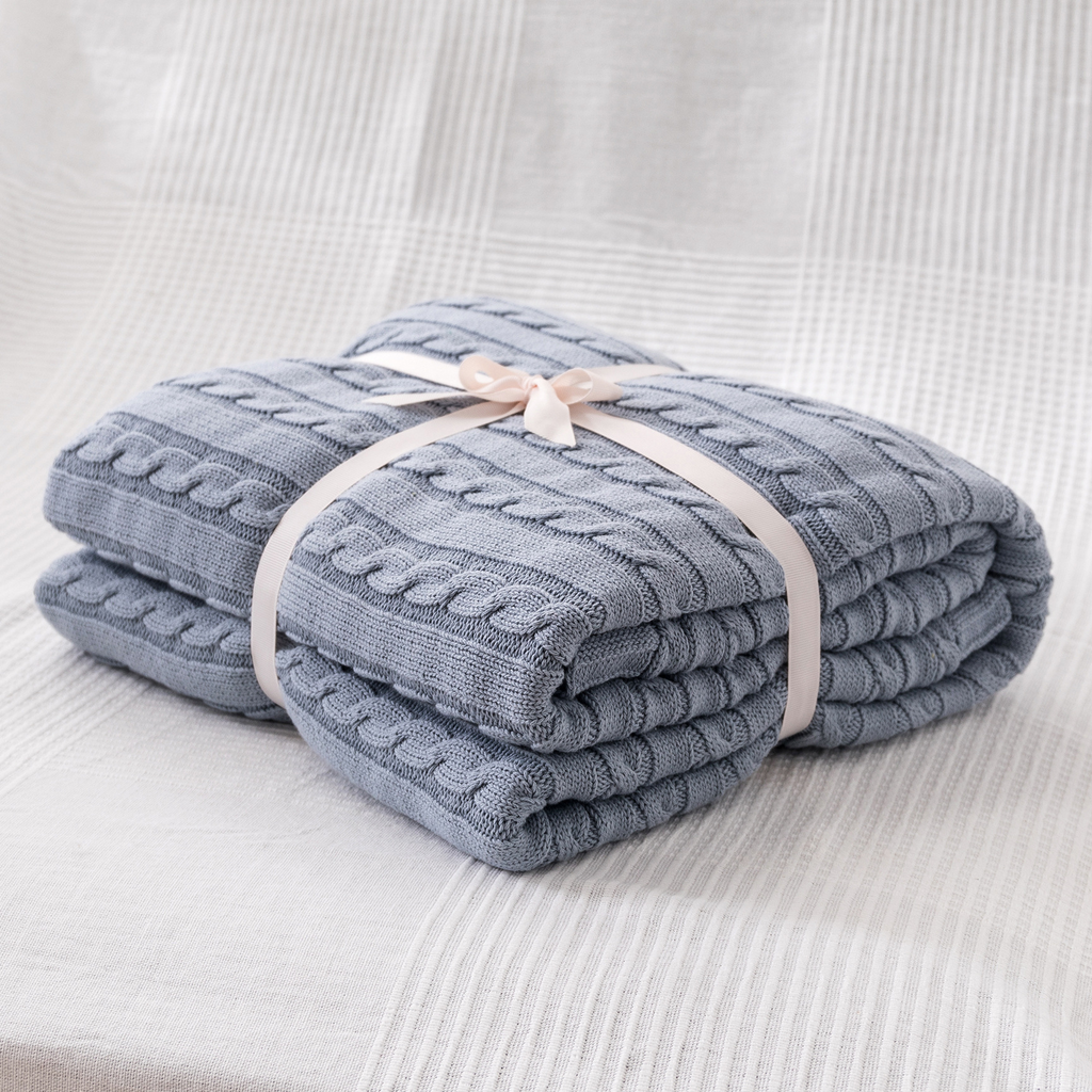 Cotton Knitted Hemp Yarn Blanket